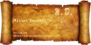 Miron Deodát névjegykártya